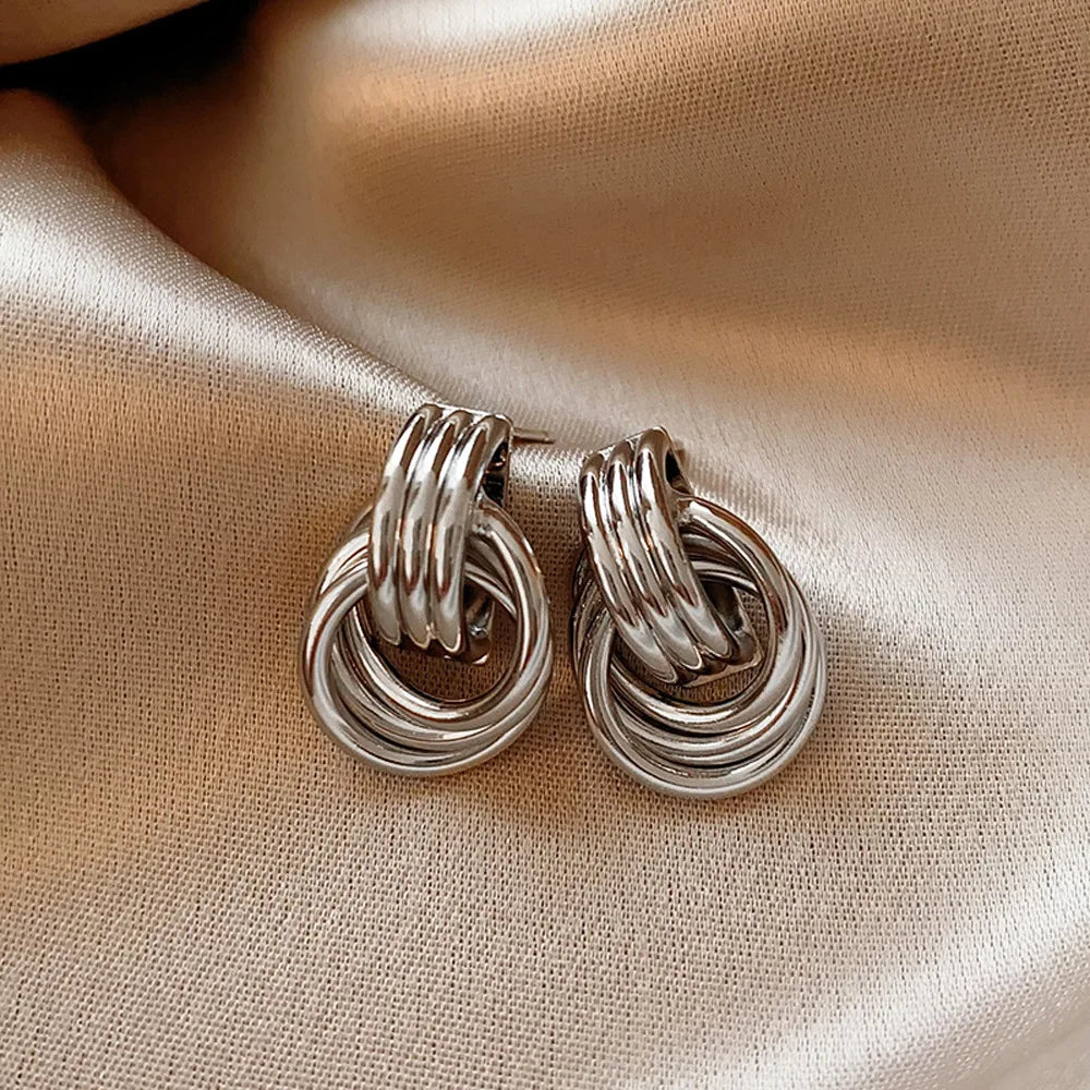 Unique Irregular Striped  Ear Buckle Earrings