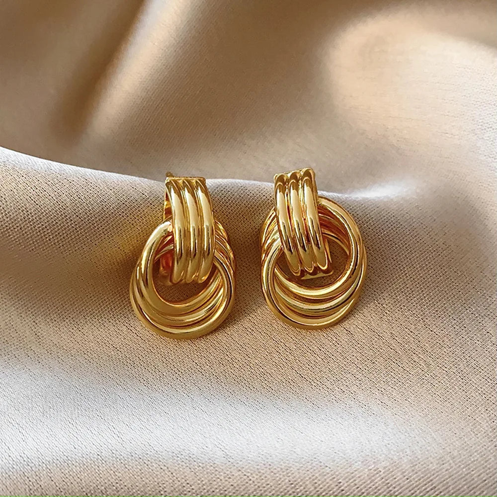 Unique Irregular Striped  Ear Buckle Earrings