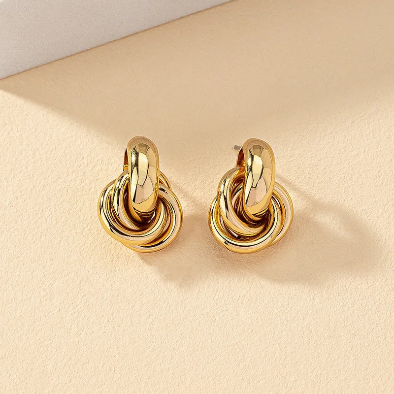 Unique Irregular Striped  Ear Buckle Earrings