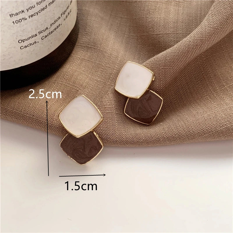 Her Gold Color  Small Circle Stud Earrings