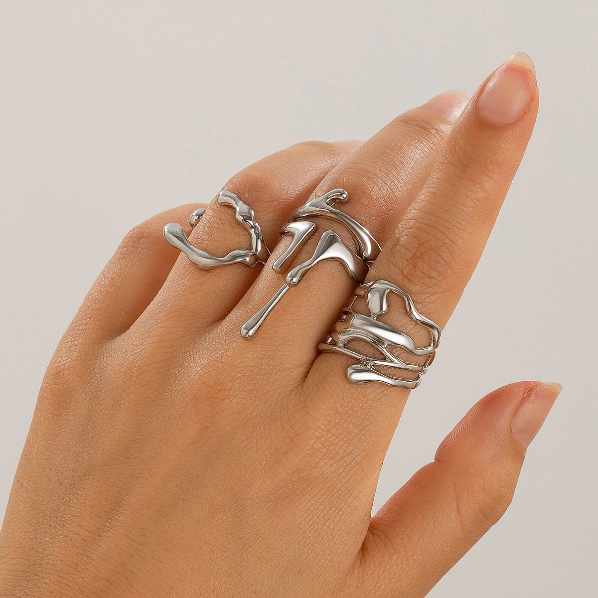 Vintage Irregular Lava Open Ring